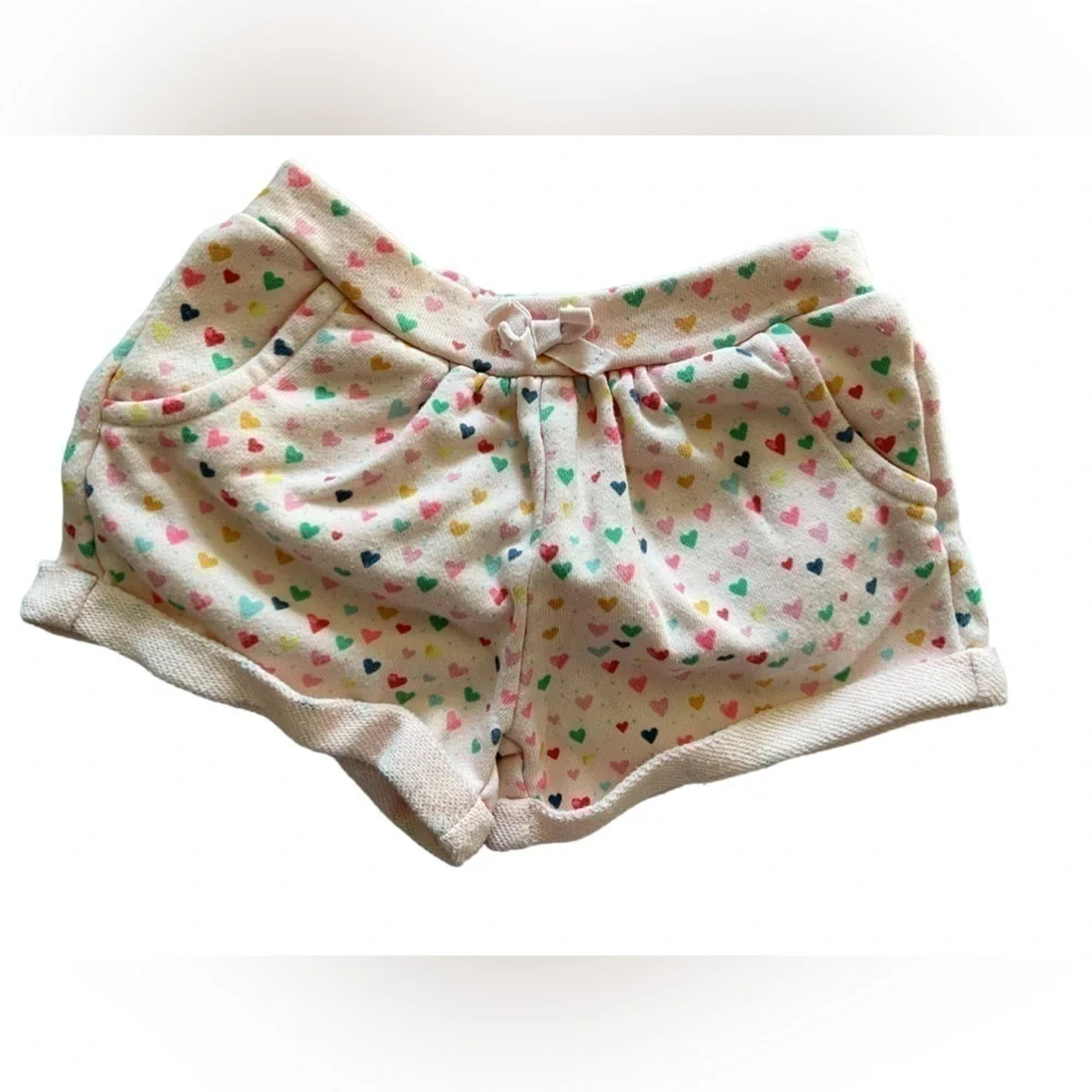 Gap, 6-12M pink shorts w/hearts but runs larger, front pockets